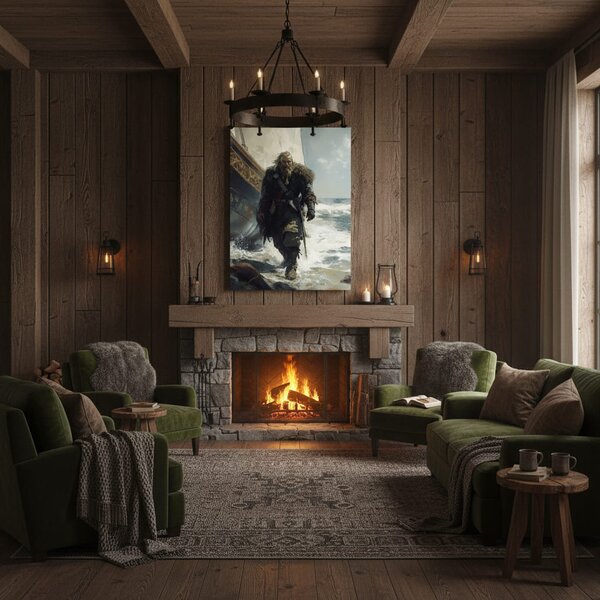 Tablou canvas Viking on the Coast - Motivul istoric - 60x90 cm