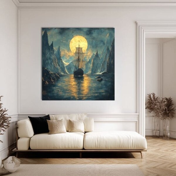 Tablou de perete de pe panza Ship la Split - Epic Scene - 70x70 cm