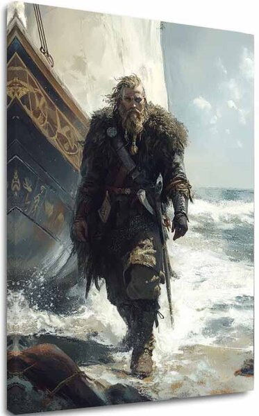 Tablou canvas Viking on the Coast - Motivul istoric - 60x90 cm