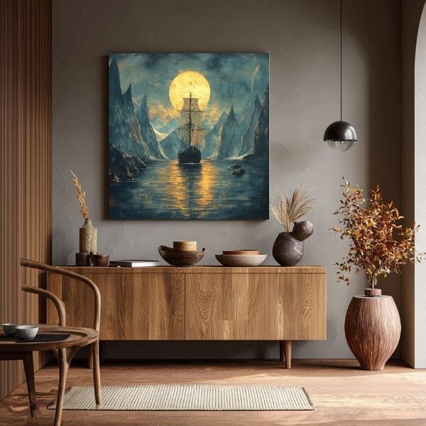 Tablou de perete de pe panza Ship la Split - Epic Scene - 70x70 cm