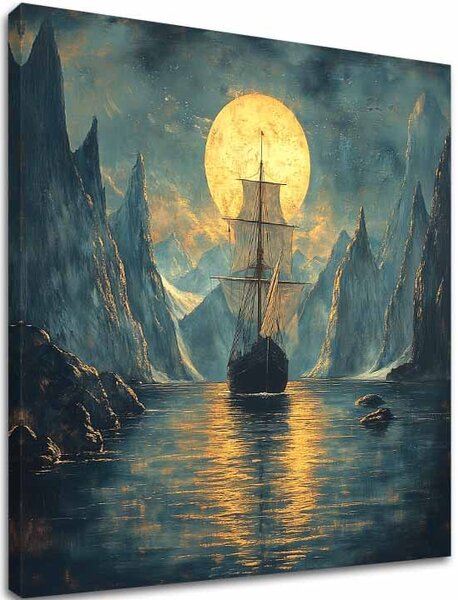 Tablou de perete de pe panza Ship la Split - Epic Scene - 70x70 cm