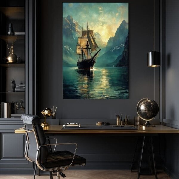 Tablou canvas Sailboat - Decorațiune romantică - 60x90 cm