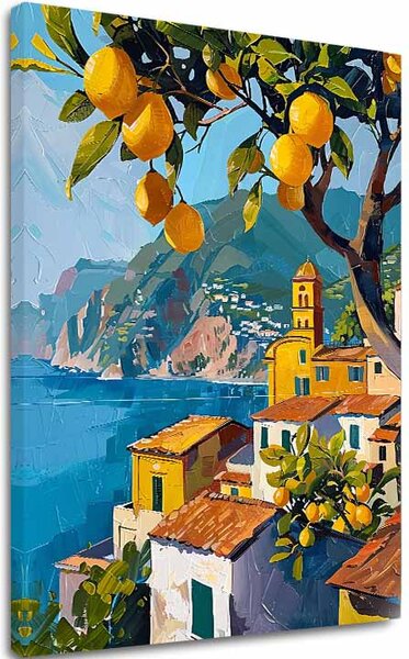 Tablou canvas Livada de lămâi - stil italian - 60x90 cm