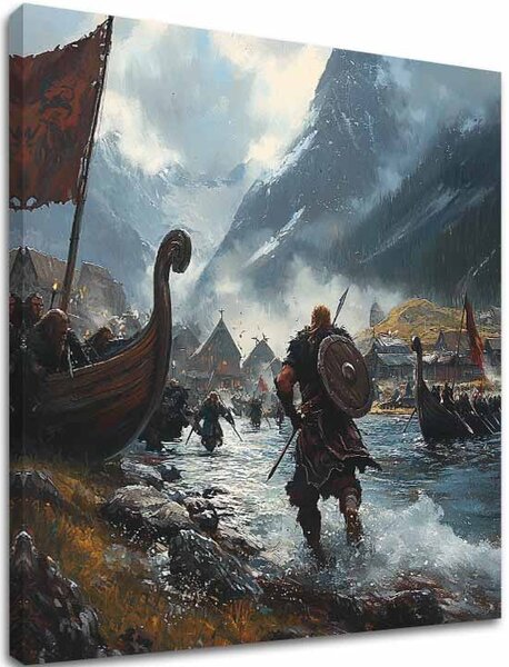 Tablou canvas Vikings pe Mori - Istoric Imaginea - 70x70 cm