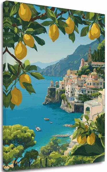 Tablou canvas Coasta Amalfi - Atmosfera de vara - 60x90 cm