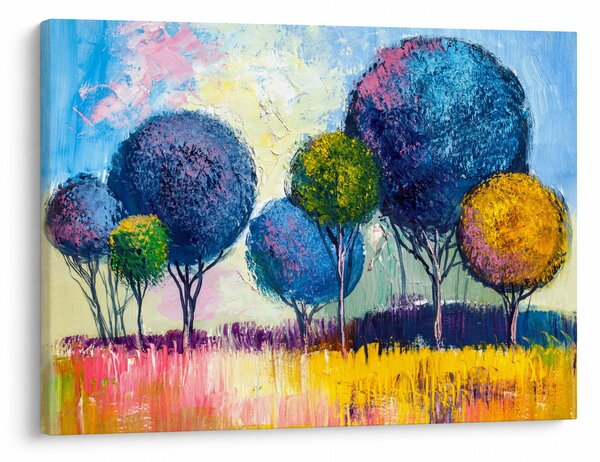 Tablou - Copaci, pictură în ulei (70x50 cm)