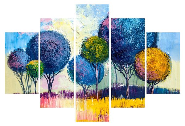 Tablou - Copaci, pictură în ulei (150x105 cm)