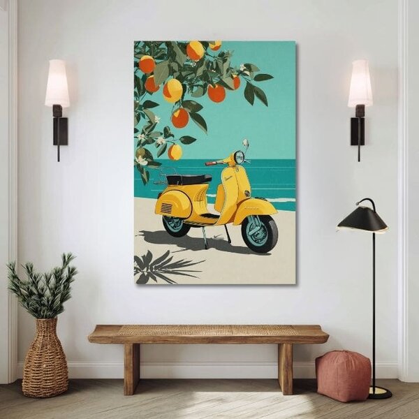 Tablou canvas Vespa în Italia - Retro Alley - 60x90 cm