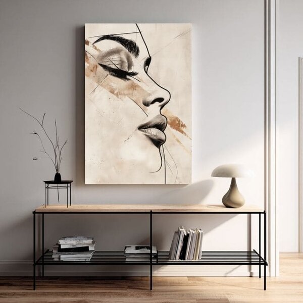 Portret de femeie în bej - 60x90 cm