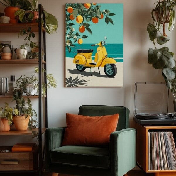 Tablou canvas Vespa în Italia - Retro Alley - 60x90 cm