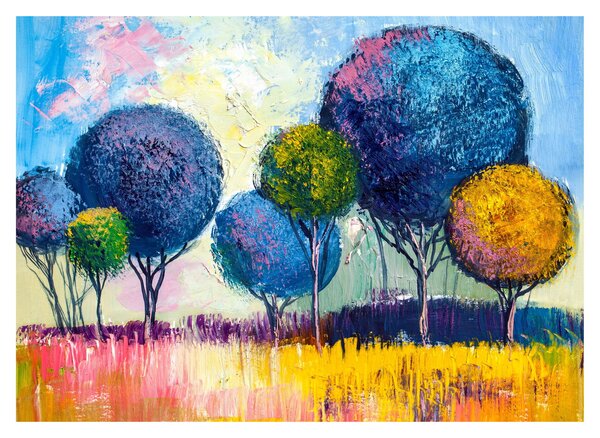Tablou - Copaci, pictură în ulei (70x50 cm)