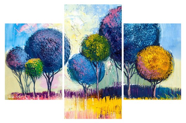 Tablou - Copaci, pictură în ulei (90x60 cm)