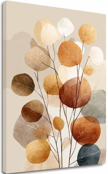 Frunze de toamnă pe pânză - Decorațiune naturală - 60x90 cm