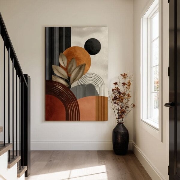 Tablou canvas Bej-maro Shapes - Geometric Motif - 60x90 cm