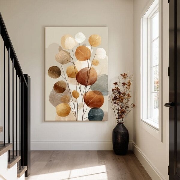 Frunze de toamnă pe pânză - Decorațiune naturală - 60x90 cm