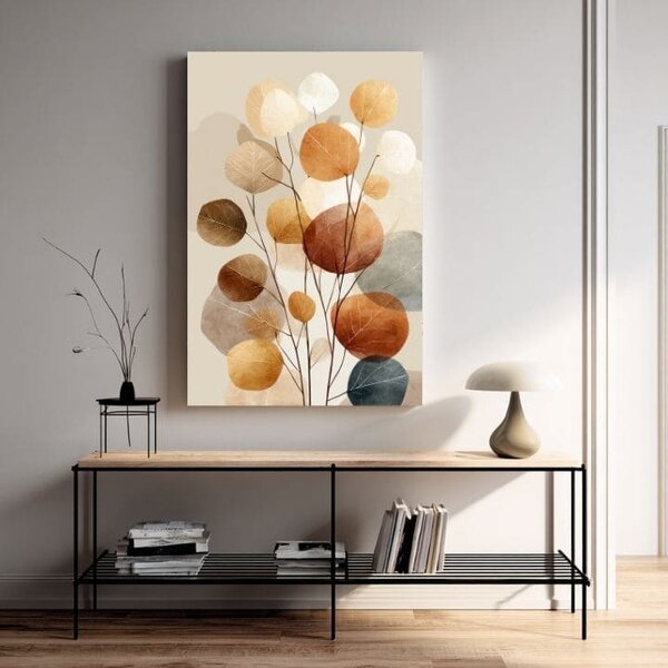 Frunze de toamnă pe pânză - Decorațiune naturală - 60x90 cm