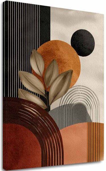 Tablou canvas Bej-maro Shapes - Geometric Motif - 60x90 cm