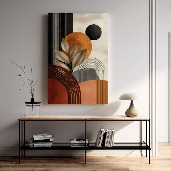 Tablou canvas Bej-maro Shapes - Geometric Motif - 60x90 cm