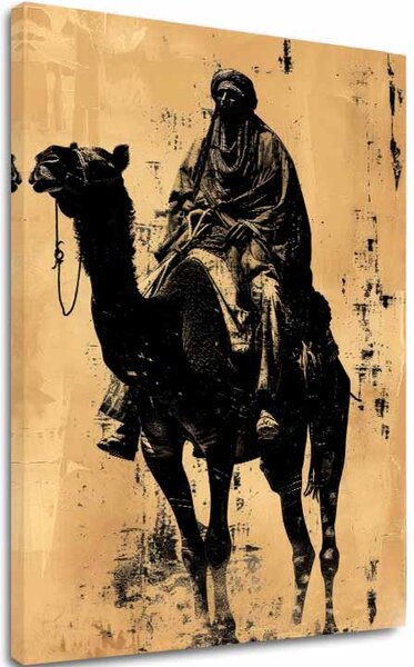 Tablou canvas Rider on Horse - Vintage Decoration - 60x90 cm