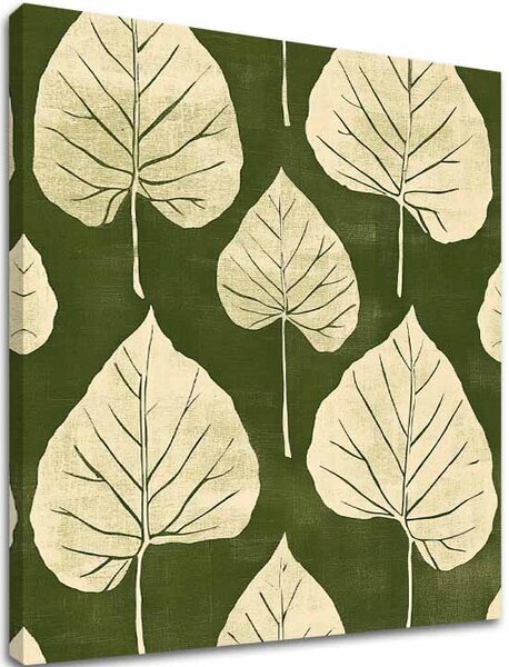 Tablou canvas Green Leaves - Botanical Motif - 70x70cm