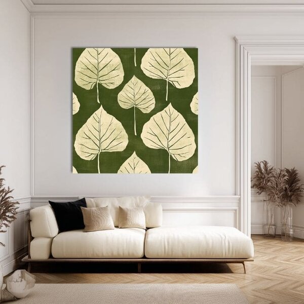 Tablou canvas Green Leaves - Botanical Motif - 70x70cm