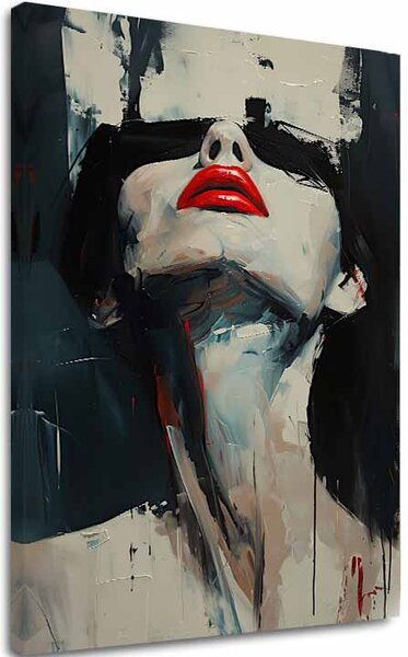 Tablou canvas Red Lips - Dramatic Design - 60x90 cm
