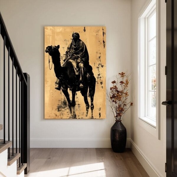 Tablou canvas Rider on Horse - Vintage Decoration - 60x90 cm