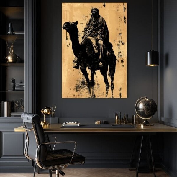 Tablou canvas Rider on Horse - Vintage Decoration - 60x90 cm