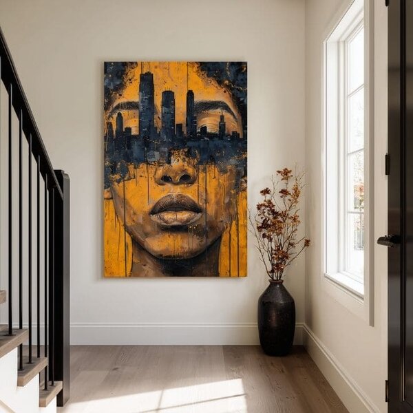 Tablou canvas ORAȘ in Heads - Motiv artistic - 60x90 cm
