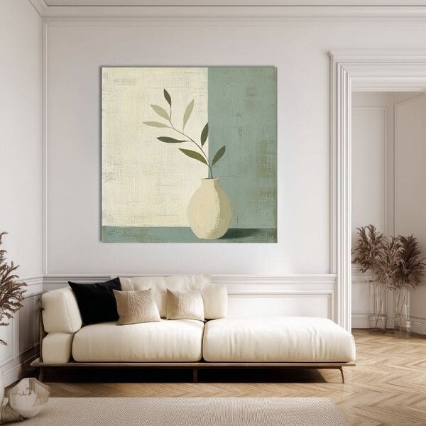 Tablou canvas Vase pe bej - decoratiuni moderne - 70x70 cm