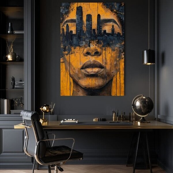 Tablou canvas ORAȘ in Heads - Motiv artistic - 60x90 cm