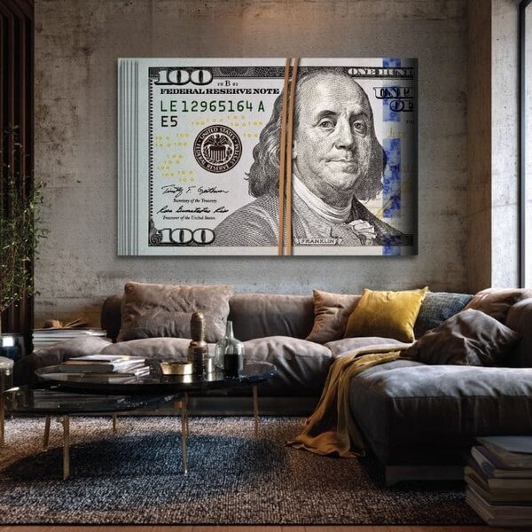 Tablou canvas Benjamin Franklin - Simbolul înțelepciunii - 60x90 cm