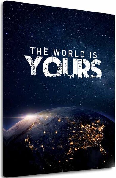 Tablou canvas THE WORLD IS YOURS - Decorațiuni inspiraționale - 30x40 cm