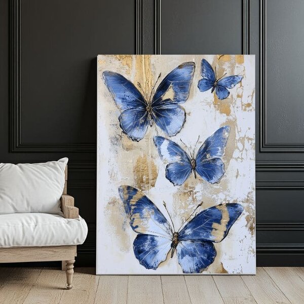 Tablou pictat manual fluturi Heavenly whisper - 100% original pictat cu acrilic - 40x60 cm