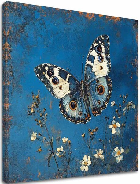 Tablou pictat manual fluturi Noapte armonie - 100% original acrilic pictat - 60x60 cm
