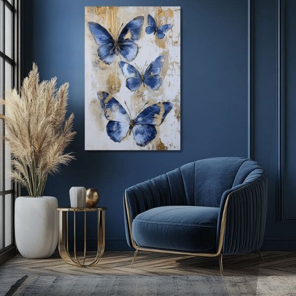 Tablou pictat manual fluturi Heavenly whisper - 100% original pictat cu acrilic - 40x60 cm