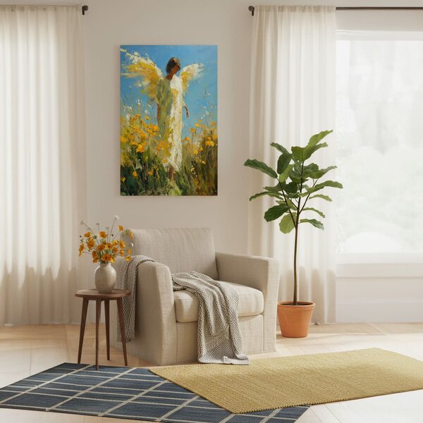 Tablou de perete a îngerului Lumina speranței | finisată de mâna artistului - 40x60 cm