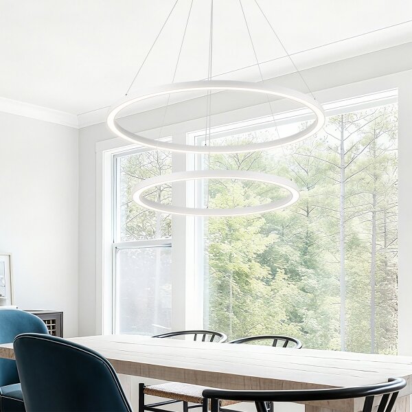 Brilagi - Lustră LED reglabilă suspendată pe cablu PORTOFINO LED/98W/230V, diam. 80 cm, alb +DO