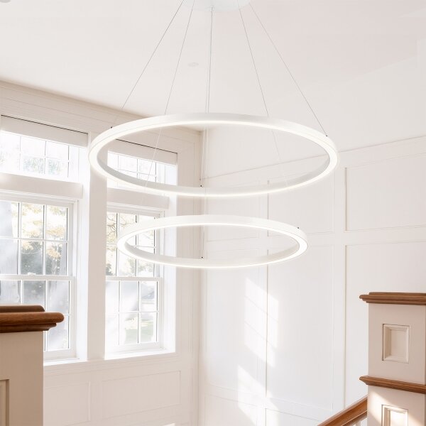 Brilagi - Lustră LED reglabilă suspendată pe cablu PORTOFINO LED/98W/230V, diam. 80 cm, alb +DO