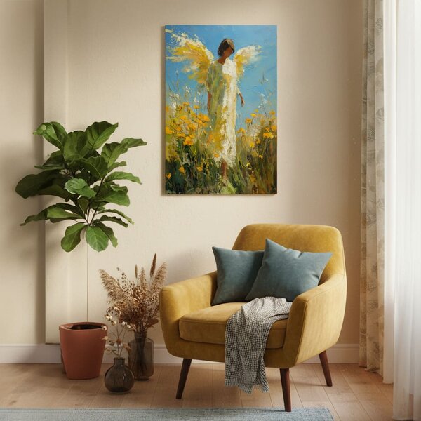 Tablou de perete a îngerului Lumina speranței | finisată de mâna artistului - 40x60 cm
