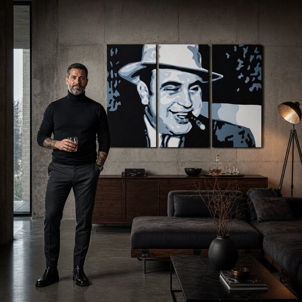 Tablou POP ART pictat manual AL CAPONE - 60x40 cm