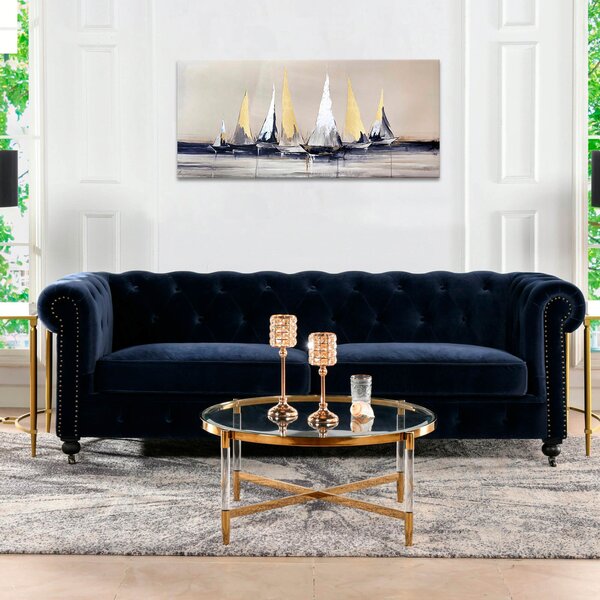 Tablouri pe panza - PREMIUM ART - Corăbii cu vele pe mare 130X60 cm