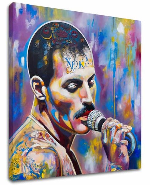 Set de 3 tablouri Rock Legends — Freddie, Elvis, Hendrix - 3× 60×60 cm