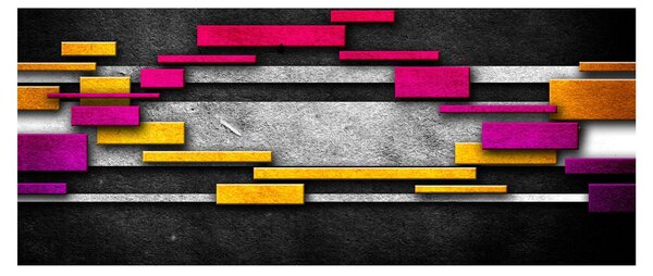 Tablou - Abstrac colorat, fundal negru (120x50 cm)