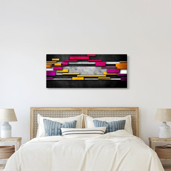 Tablou - Abstrac colorat, fundal negru (120x50 cm)