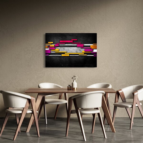 Tablou - Abstrac colorat, fundal negru (90x60 cm)