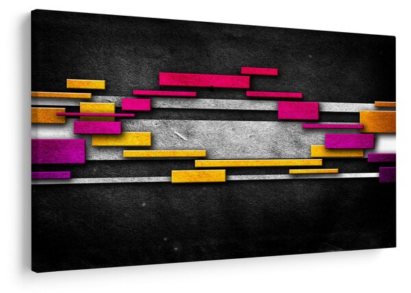 Tablou - Abstrac colorat, fundal negru (90x60 cm)