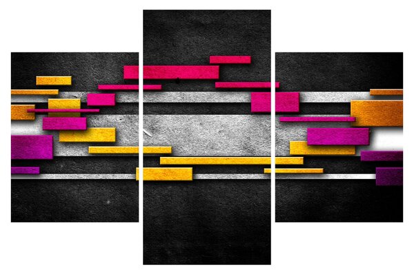 Tablou - Abstrac colorat, fundal negru (90x60 cm)