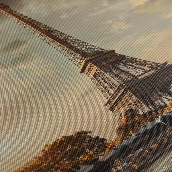 Tablou - Turnul Eiffel. Paris, Franța (cu ceas) (90x30 cm)