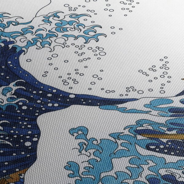 Tablou - Desen japonez, valuri (120x50 cm)